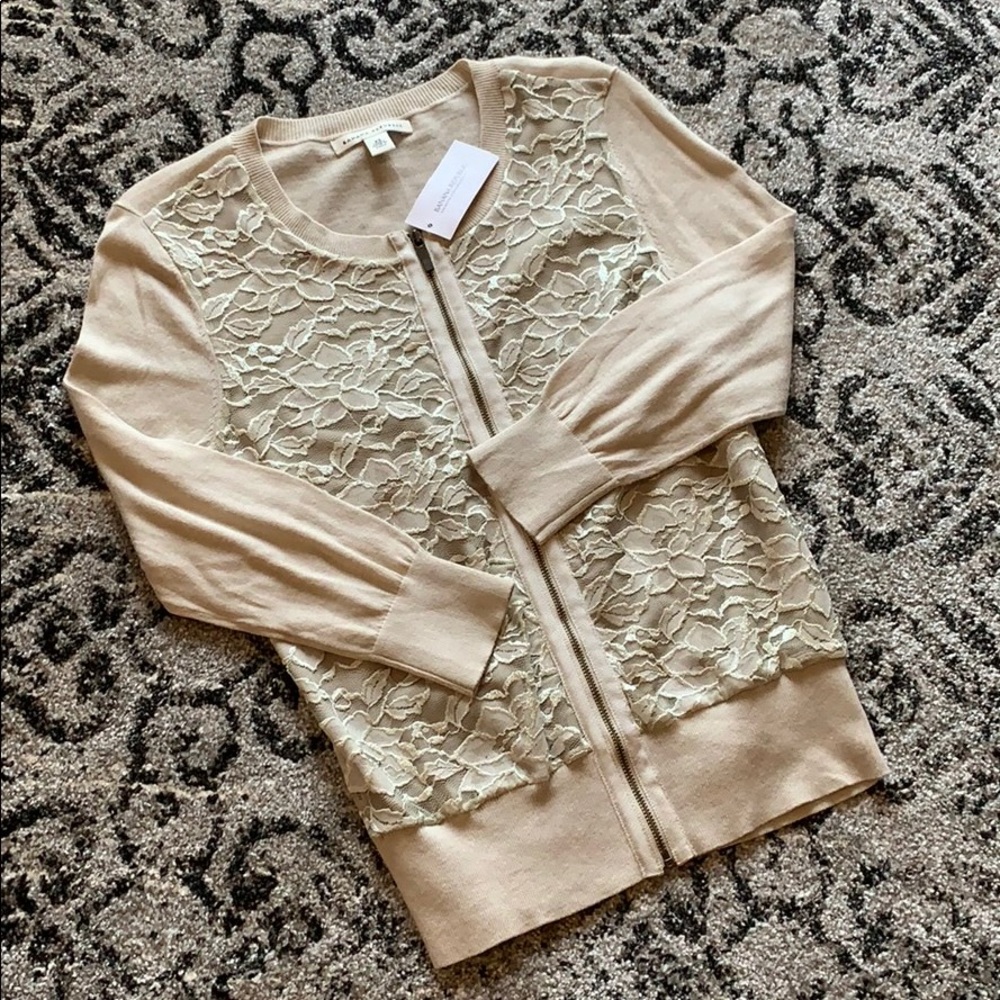 NWT Banana Republic lace appliqué cardigan